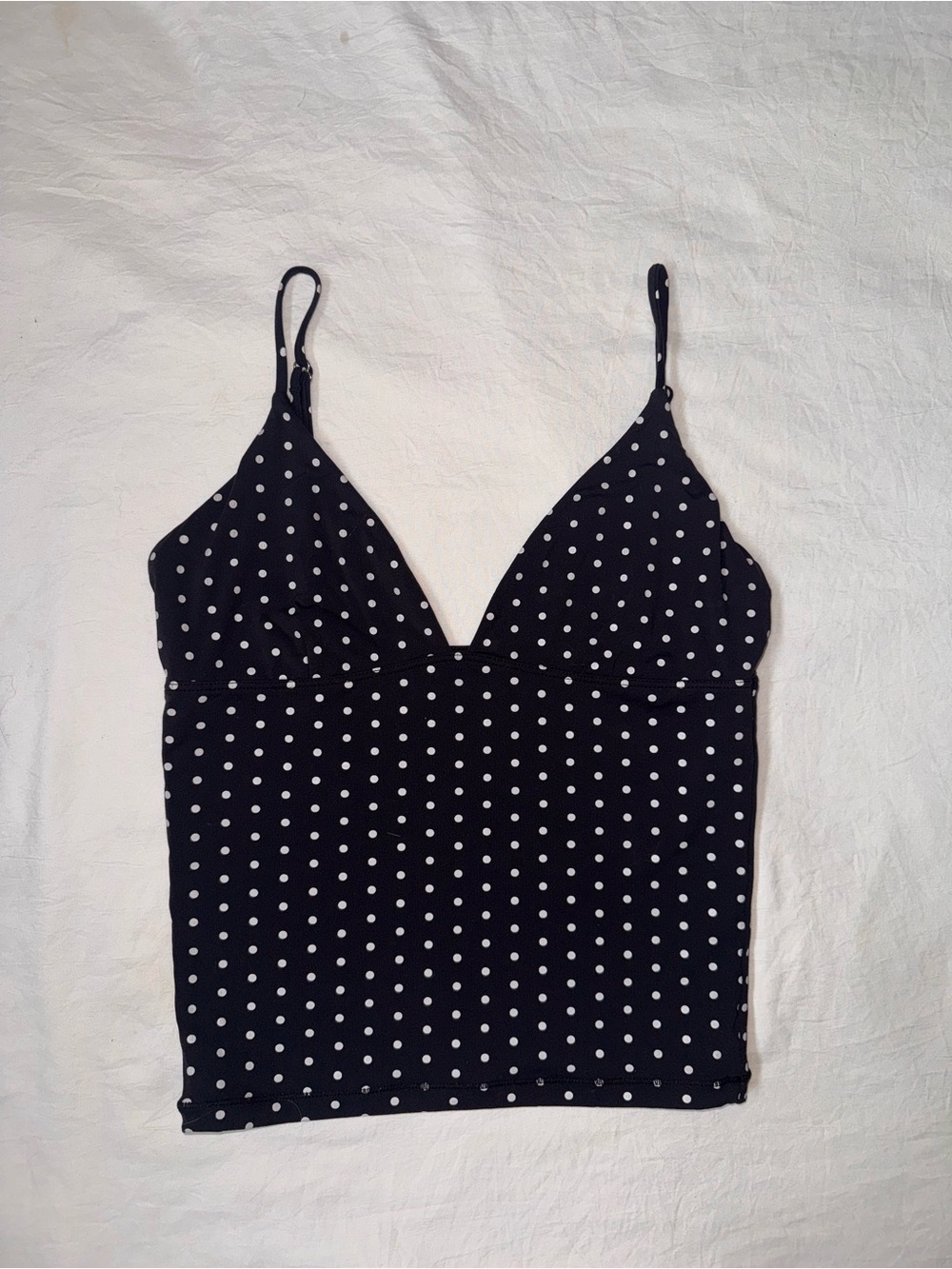 Black Polka Dot Spaghetti-Strap Camisole